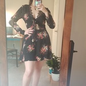 Floral black dress
